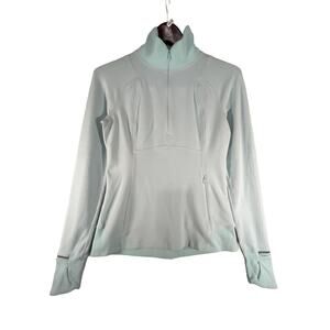Lululemon Runderful Harringbone 1/2 Zip High Neck Aquamarine Pullover Size 8